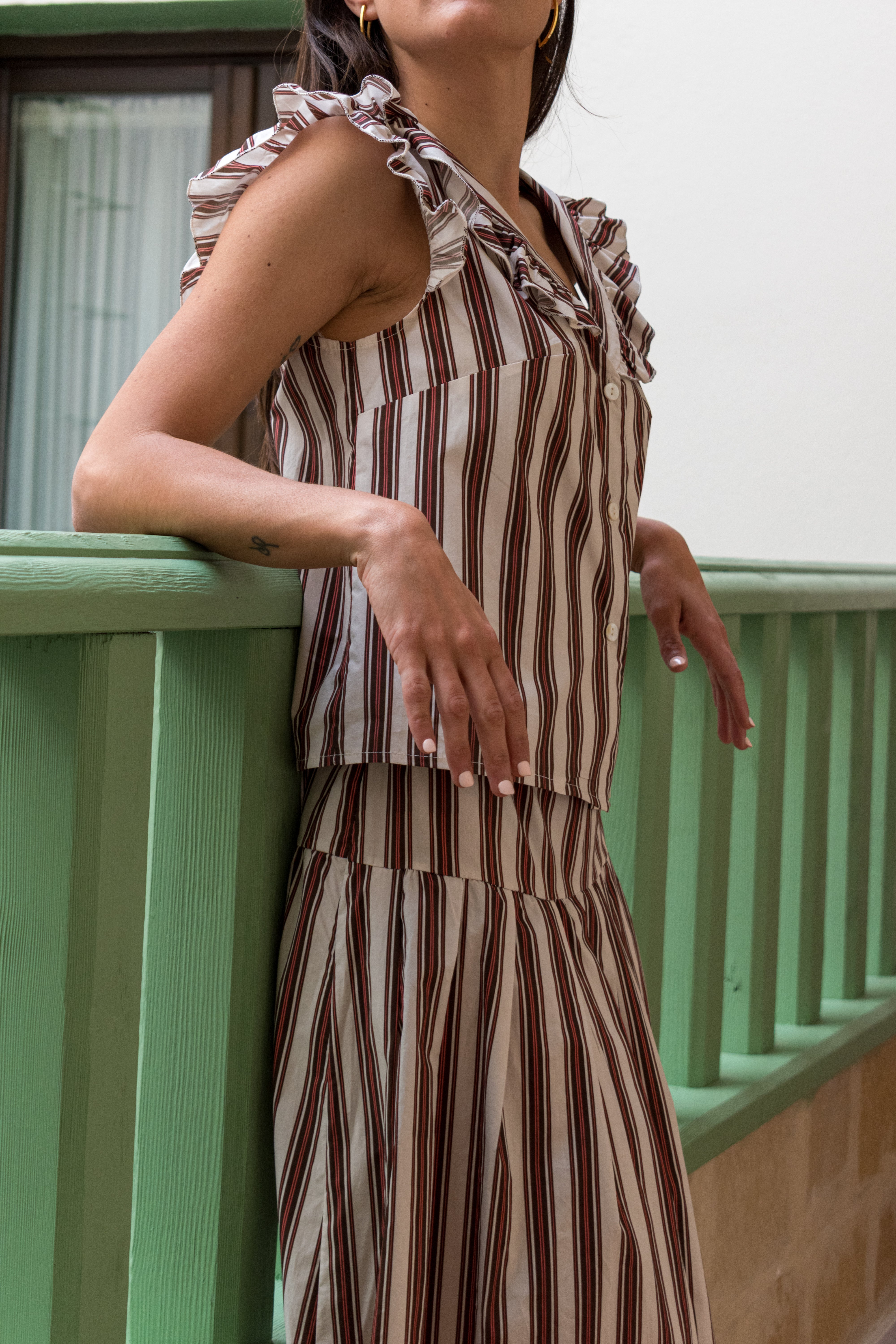 BLUSA VOLANTE RAYAS