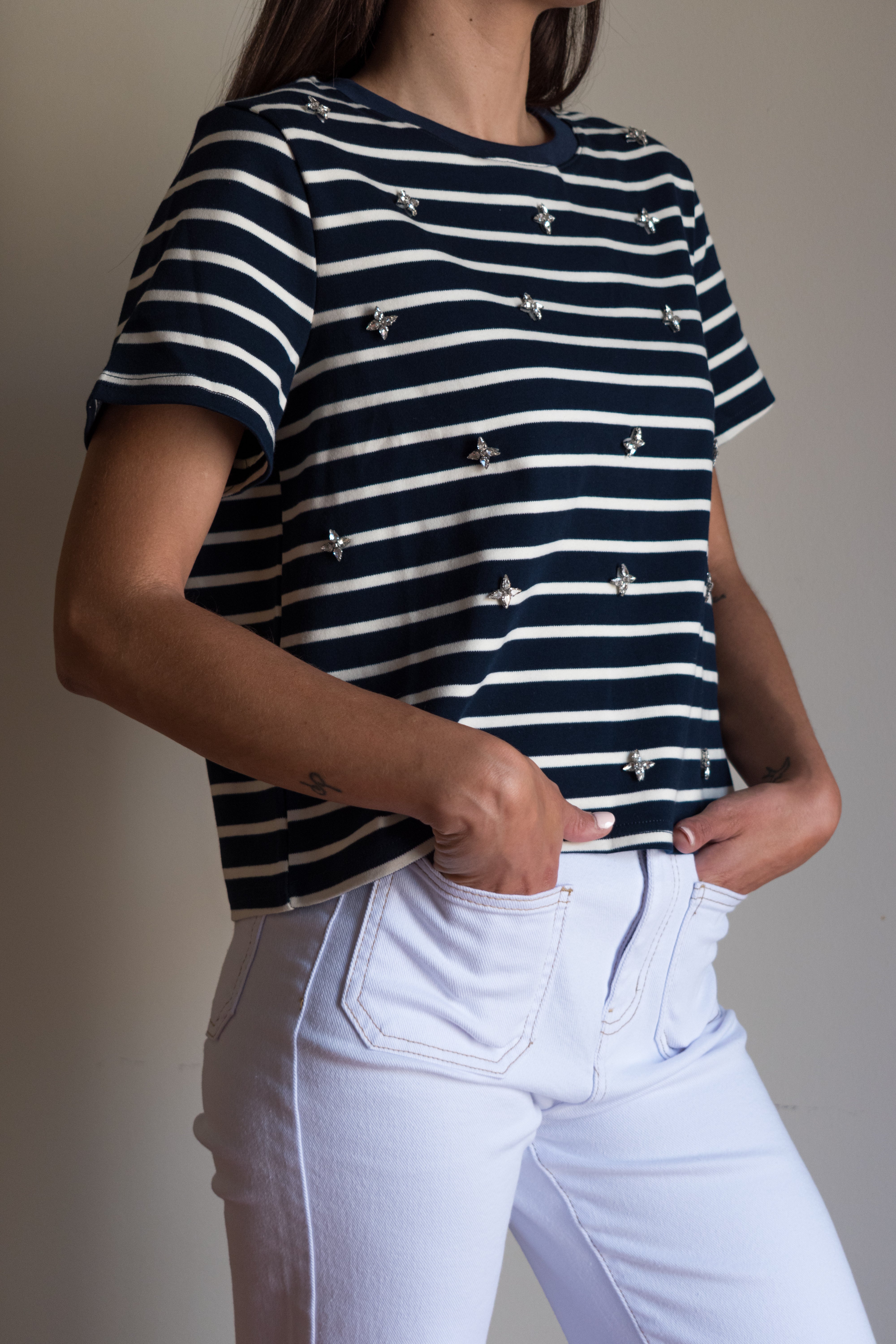 CAMISETA MANGA CORTA STRASS