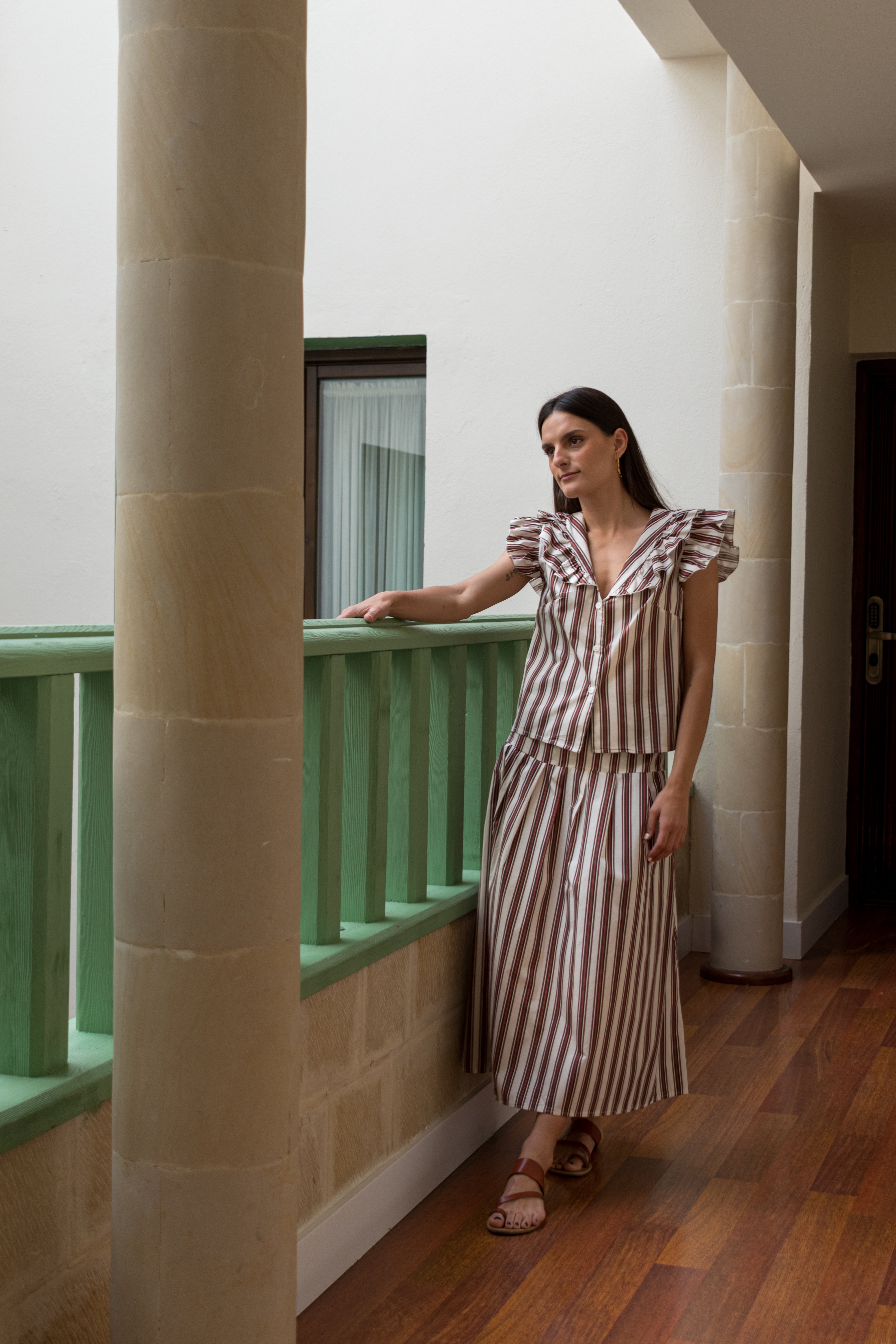 BLUSA VOLANTE RAYAS
